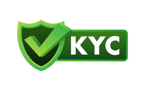 Vector badge design with KYC Know Your Customer checkmark, symbolizing verified イラスト素材