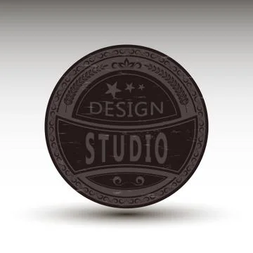 The vector badge for design studio Stock Illustration