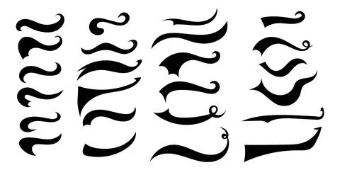 Vector badge elements bundle with whimsical curls, scrolls, swirls, and whooshes Stock Illustration