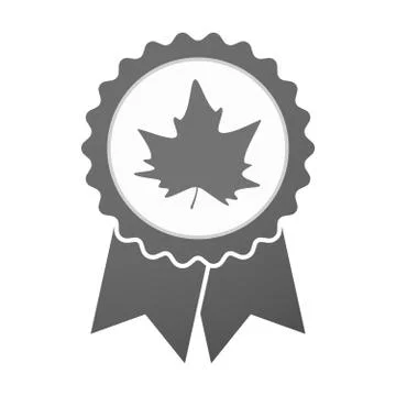 Vector badge icon with an autumn leaf tree Illustrazione stock