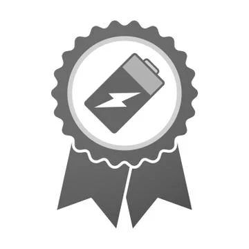 Vector badge icon with a battery Stock Illustration