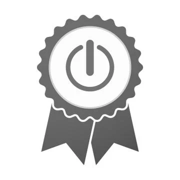 Vector badge icon with an off button Stock Illustration