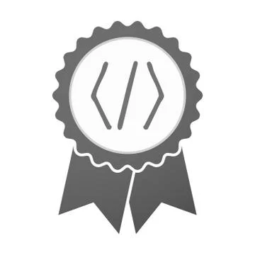 Vector badge icon with a code sign Stock Illustration