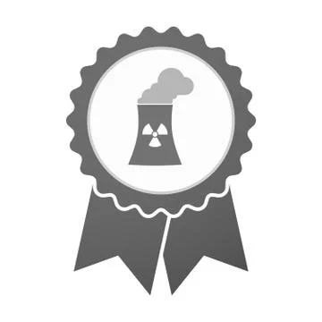 Vector badge icon with a nuclear power station イラスト素材