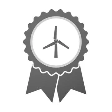 Vector badge icon with a wind generator Stock Illustration