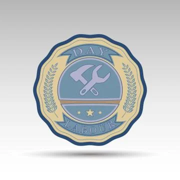The vector badge for labour day Stock Illustration