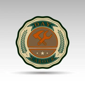The vector badge for labour day Stock Illustration
