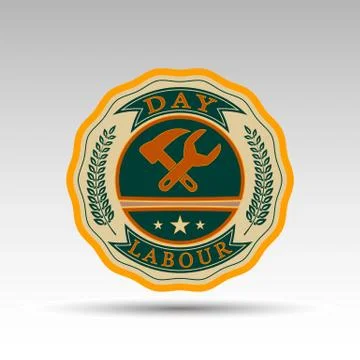 The vector badge for labour day Stock Illustration