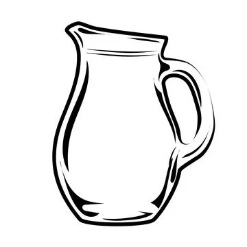 Vector badge milk jug. Logo milk product, emblem in old style. Stock Illustration