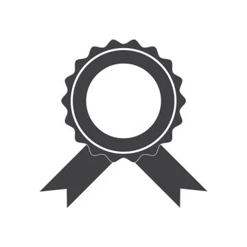 Vector badge with ribbons icon Stock Illustration