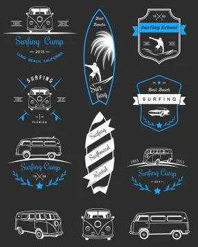 Vector Badges and Logos Surfing Stock-Illustration