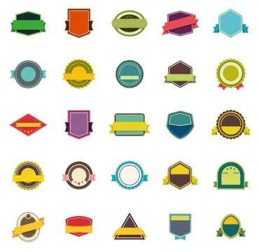 Vector badges and ribbons Stock Illustration