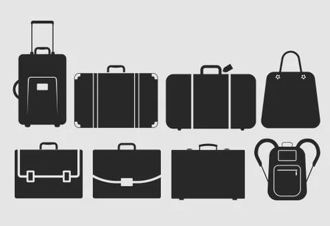 Vector bag icons set Stock Illustration