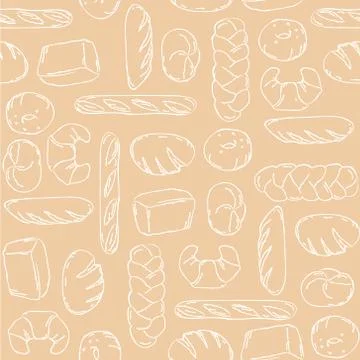 Vector. Bake, Bread mix seamless background. Good for packaging, wrapping paper Stock Illustration