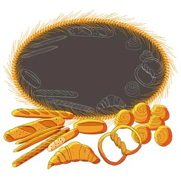Vector bakery hand drawn illustration. Stock Illustration