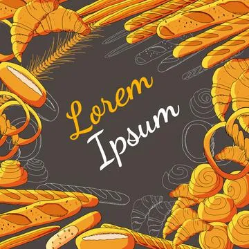 Vector bakery hand drawn illustration Stock Illustration