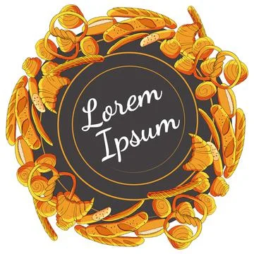 Vector bakery hand drawn illustration Stock Illustration