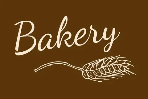 Vector bakery label or element on brown background. Stock Illustration