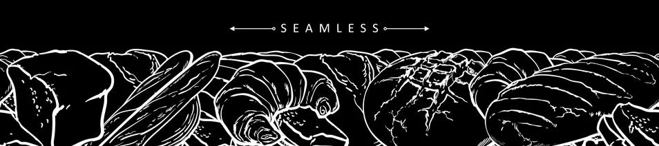 Vector bakery product set package seamless pattern Stockillustratie