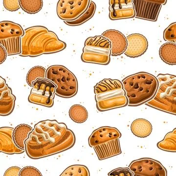 Vector Bakery Seamless Pattern 库存插图