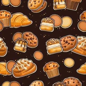 Vector Bakery Seamless Pattern Stock Illustration