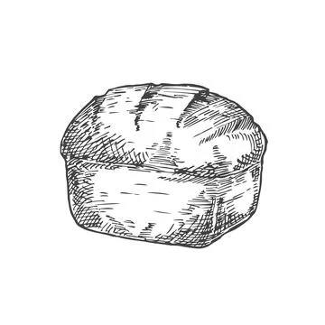 Vector Bakery Sketch. Hand Drawn Illustration of a Brick of Bread. Isolated Illustrazione stock