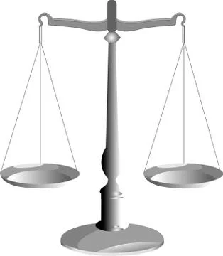 Vector of balance scale, isolated on white background. Stock Illustration