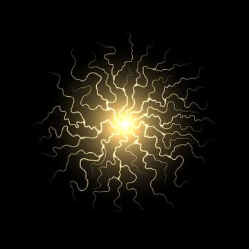 Vector Ball of Yellow Electric Lighting Ilustración de archivo