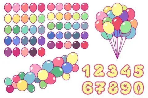 Vector balloons clip art set Stock Illustration