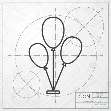 Vector balloons icon Illustrazione stock
