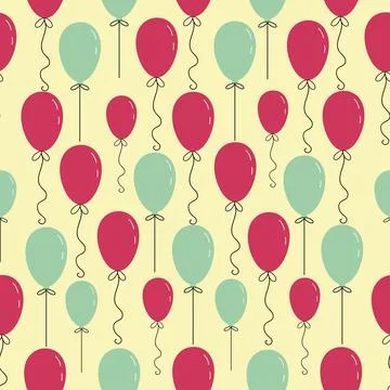 Vector balloons pattern seamless Stock Illustration