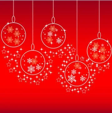 Vector balls and snowflakes Stock Illustration