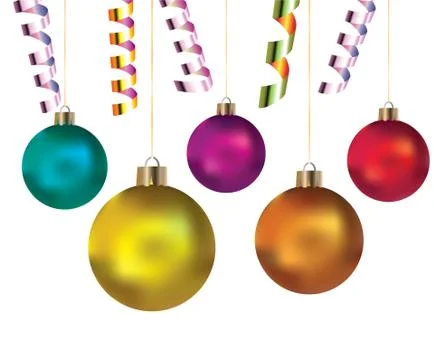 Vector balls and streamers Stock Illustration