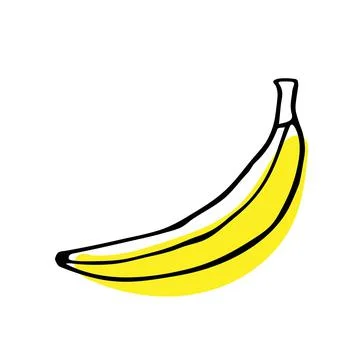 Vector banana in doodle style Stock Illustration