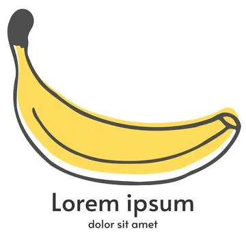 Vector banana logo. Hand-drawn design. Fruit with text Stock Illustration