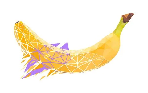 Vector banana in low poly style Stock Illustration