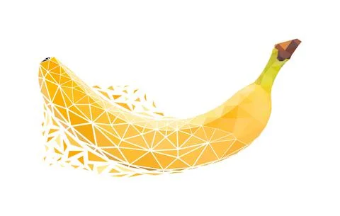 Vector banana in low poly style Stock Illustration