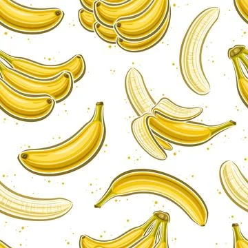 Vector Banana Seamless Pattern Stock Illustration