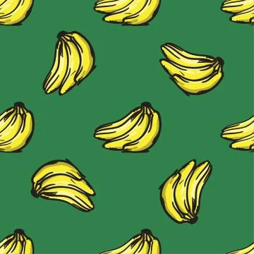 Vector banana seamless pattern. Modern texture. Repeating endless abstract ha Stock Illustration