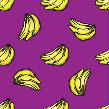 Vector banana seamless pattern. Modern texture. Repeating endless abstract ha イラスト素材