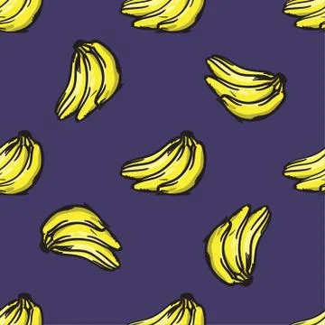 Vector banana seamless pattern. Modern texture. Repeating endless abstract ha イラスト素材
