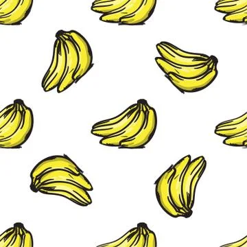 Vector banana seamless pattern. Modern texture. Repeating endless abstract ha 스톡 일러스트