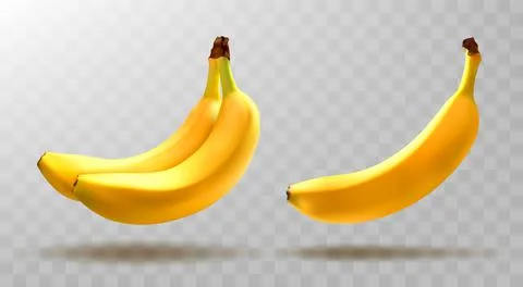 Vector bananas isolated on transparent background. Stock Illustration