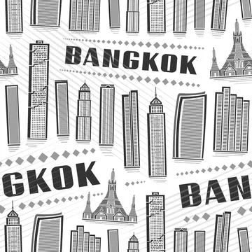 Vector Bangkok Seamless Pattern Stock Illustration