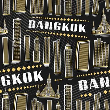 Vector Bangkok Seamless Pattern Stock Illustration