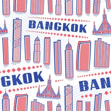 Vector Bangkok Seamless Pattern Stock Illustration