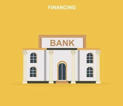 Vector of a bank building Stock Illustration