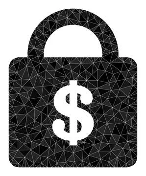 Vector Bank Lock Lowpoly Icon Stock Illustration