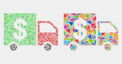 Vector Banking Delivery Mosaic Icon of Triangle Elements Stock Illustration