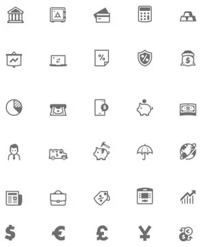 Vector banking icon set Stock Illustration